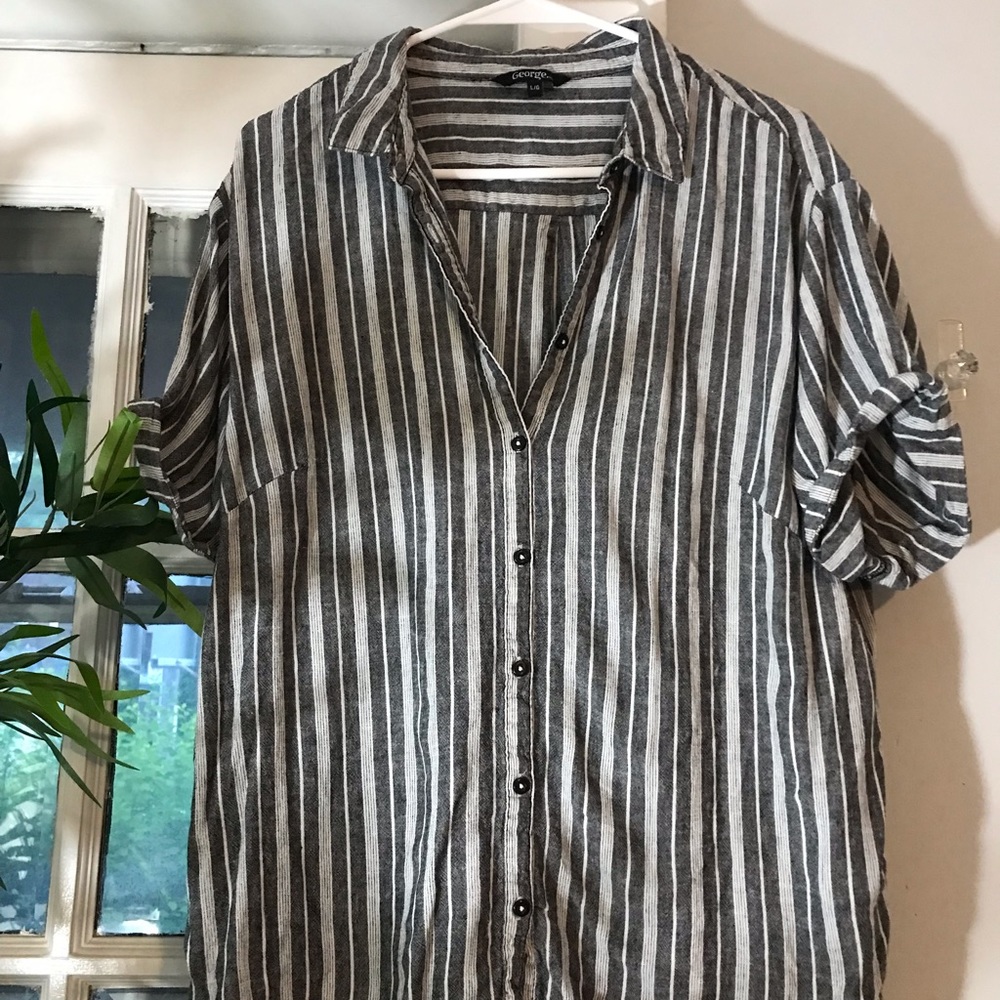 George striped button up tshirt
